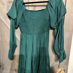 Emerald Green Long Sleeve Dress
